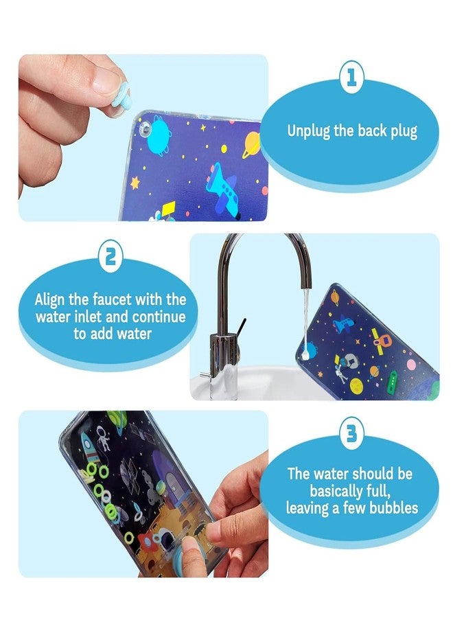 SIDAK Unicorn & Space Theme Mobile Handheld Console Ring Toss Water Game Anxiety Toys Aqua Toys Travel Family Games Ideal Gift Boys and Girls Kids (Pack of 2) - Image 2